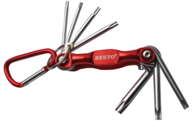 접식별렌치 세트 휴대용 접이식 별형 홀형 카라비나고리 작업공구 스패너 B-FTWH7, 1세트