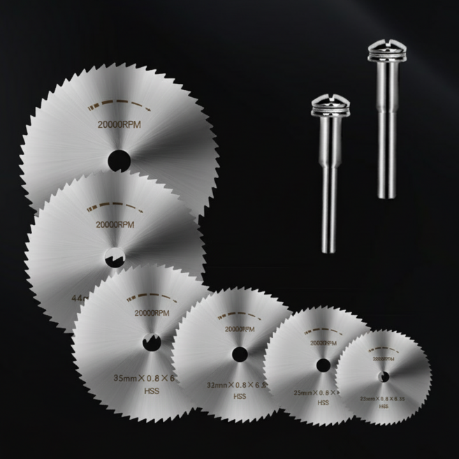 고속 절단 전동 드릴용 커팅날 미니 원형톱 6종 세트, 실버, 1개