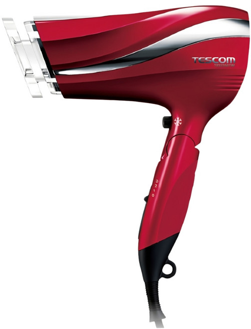 TESCOM 防靜電吹風機 1500W 渦流旋轉設計, 朱丹紅, TID2200TW