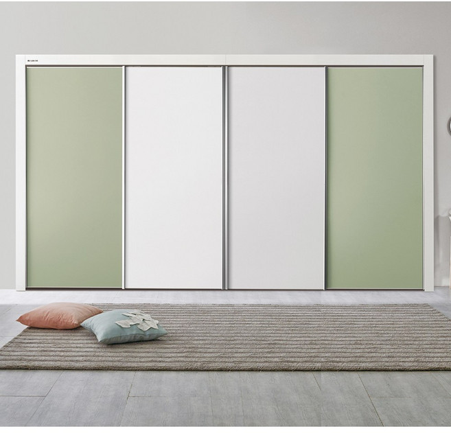 SGF빌트인 - 친환경 비스포크 무광 화이트 콤비 슬라이딩 붙박이장 30CM(1자)