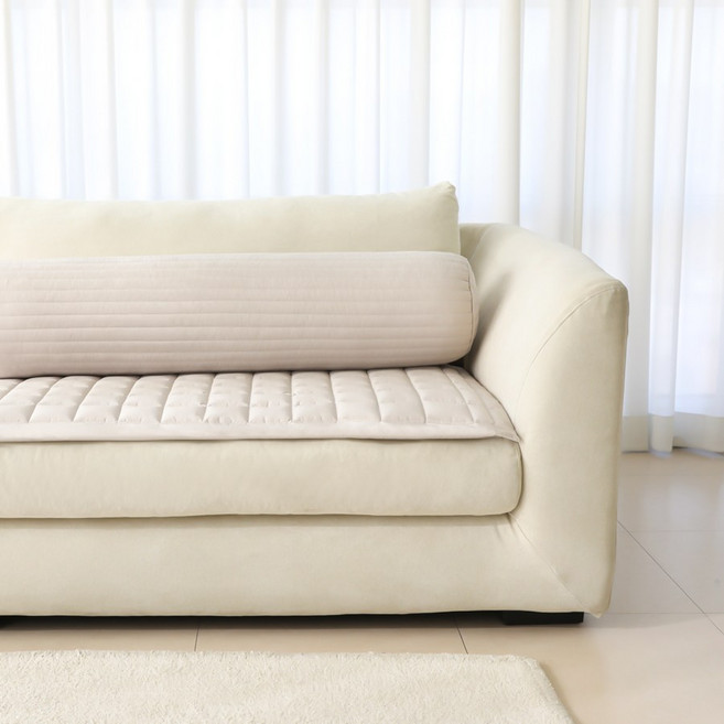 리인 REEN 국산 사계절 누빔 고밀도 쇼파패드 미끄럼방지 논슬립 통기성 냉감 소파패드, 베이지 (BEIGE), 1개