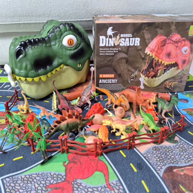 재재팩토리 공룡 장난감 피규어 모형 46종 세트 선물용, 1세트