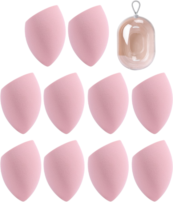 라라민 쫀쫀한 물방울 퍼프 파운데이션 똥퍼프, 1세트, 핑크