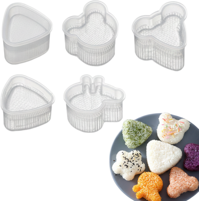 주먹밥틀 동물 모양 주먹밥만들기 삼각김밥 무스비 주먹밥 메이커 5p 세트, 1세트, 투명