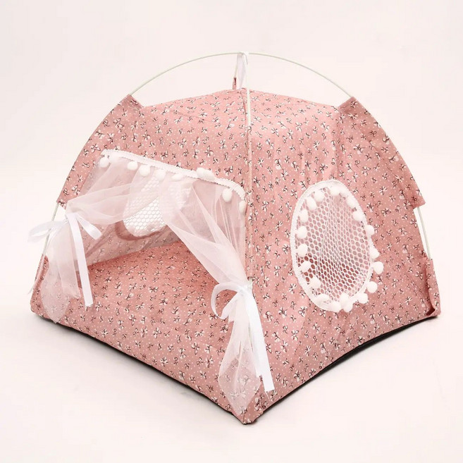 고양이임신출산용품 접이식 펫 하우스 고양이산실하우스 강아지 고양이 분만실 격리 하우스, 핑크, 38*40*36센티미터