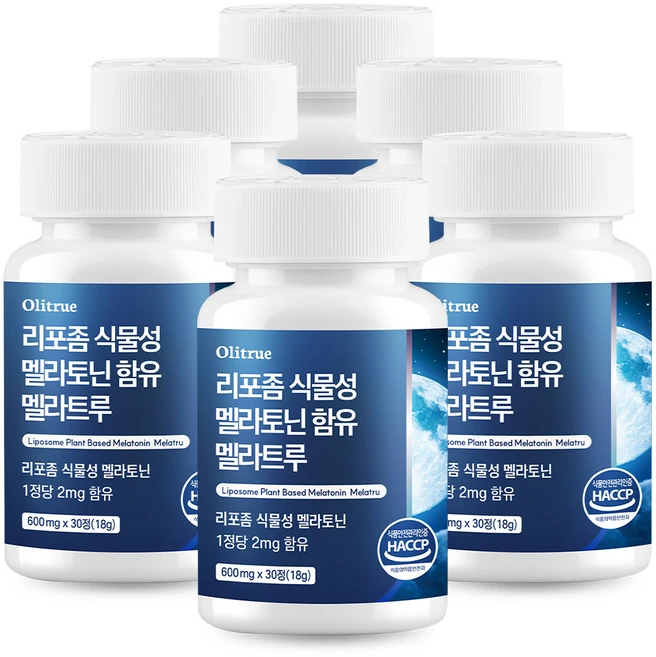 올리트루 리포좀 식물성 멜라토닌 함유 멜라트루, 6개, 30정 - 쿠팡