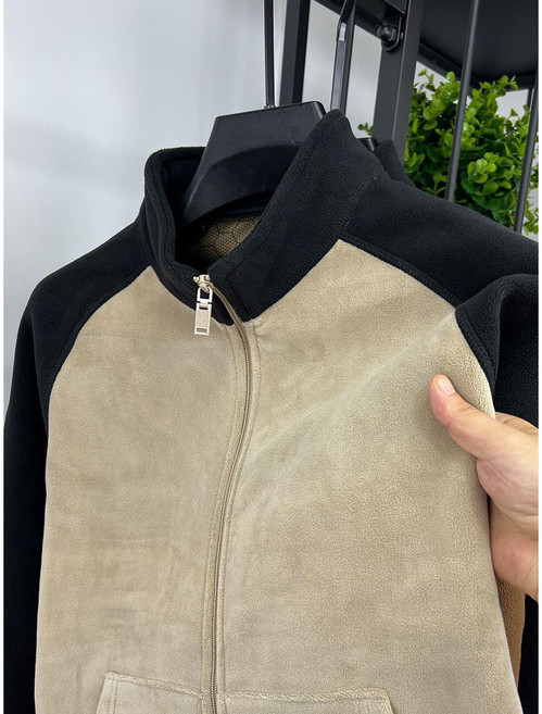 ZIGODAG 남녀공용 양털 후리스 집업 자켓 뽀글이 자켓 양면착용 가능한 플리스 코트 ZXCYYCD42133