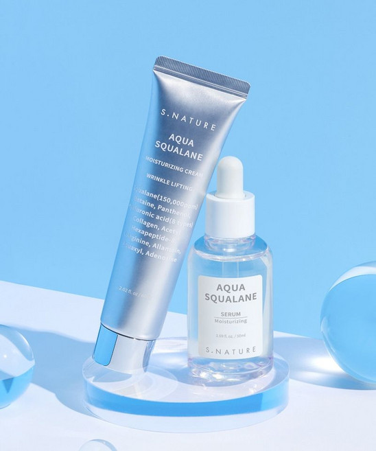 에스네이처 아쿠아 스쿠알란 세럼 50ml 수분크림 60ml, NONE, 1