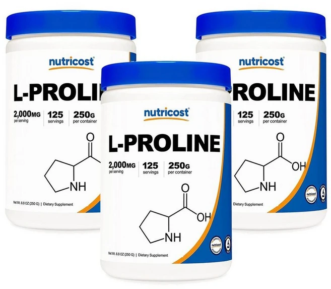 뉴트리코스트 L-프롤린 파우더, 250g, 3개 - 쿠팡