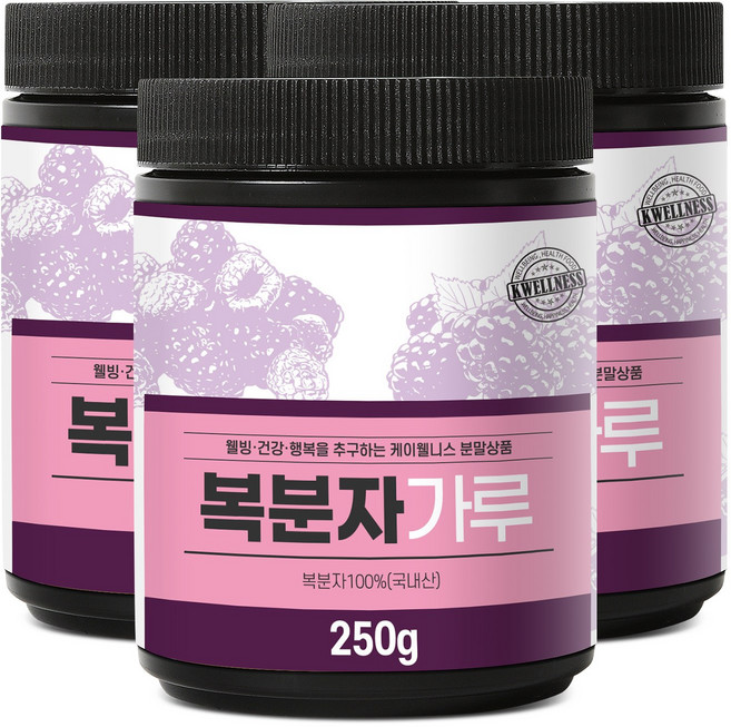 케이웰니스 국산 복분자가루, 3개, 250g