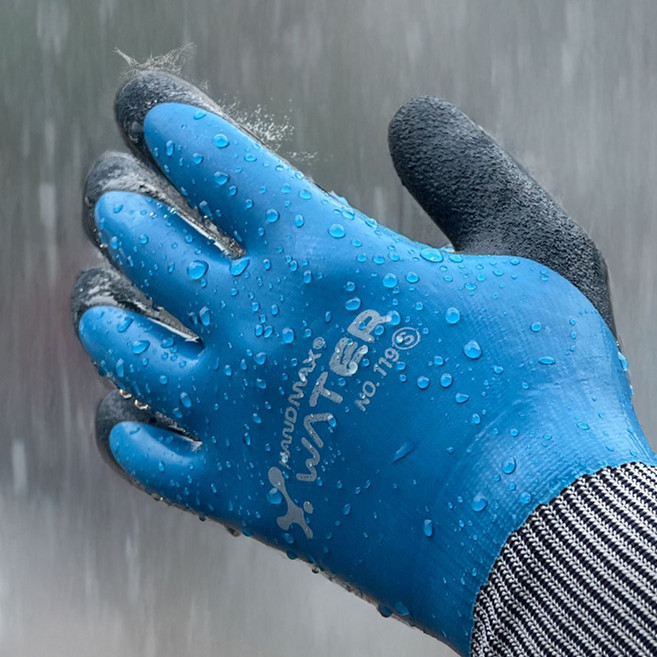 어벤툴즈 핸드맥스 엑스워터 방수장갑 NO.119 라텍스 이중코팅 원예 낚시 정비 작업용장갑, 1개