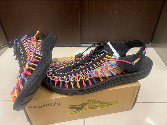 子甄彣璟 泰國編織鞋 時尚潮流涼鞋 韓版羅馬拖鞋