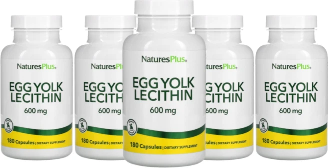 난황 NaturesPlus Egg Yolk 네이쳐스플러스 에그 요크 레시틴 600mg, 180정, 5개 - 쿠팡
