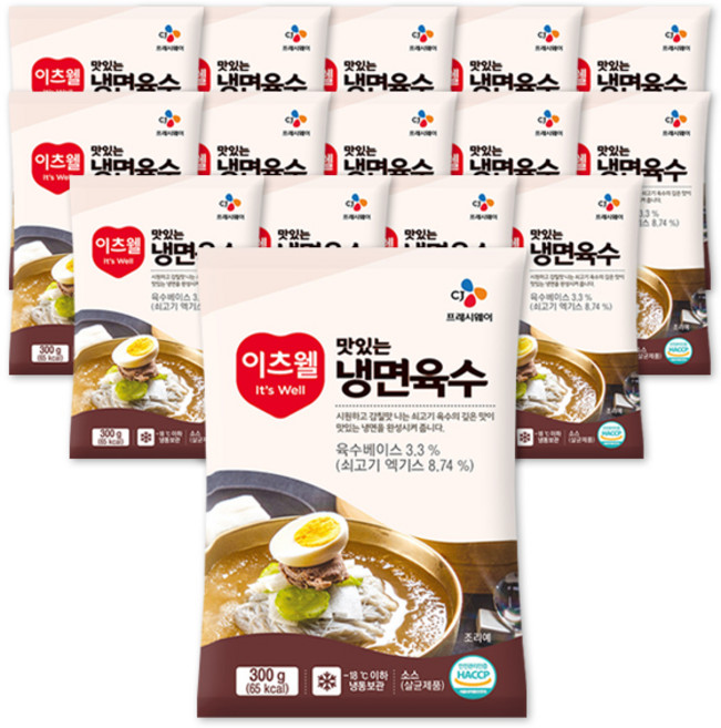 CJ 이츠웰 냉면육수 300g, 15개
