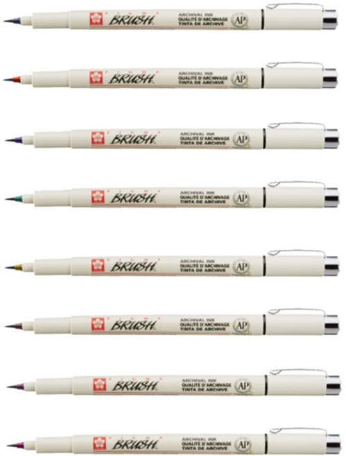 사쿠라 피그마 마이크론 브러쉬 XSDK-BR 잉크펜 사무, 오렌지