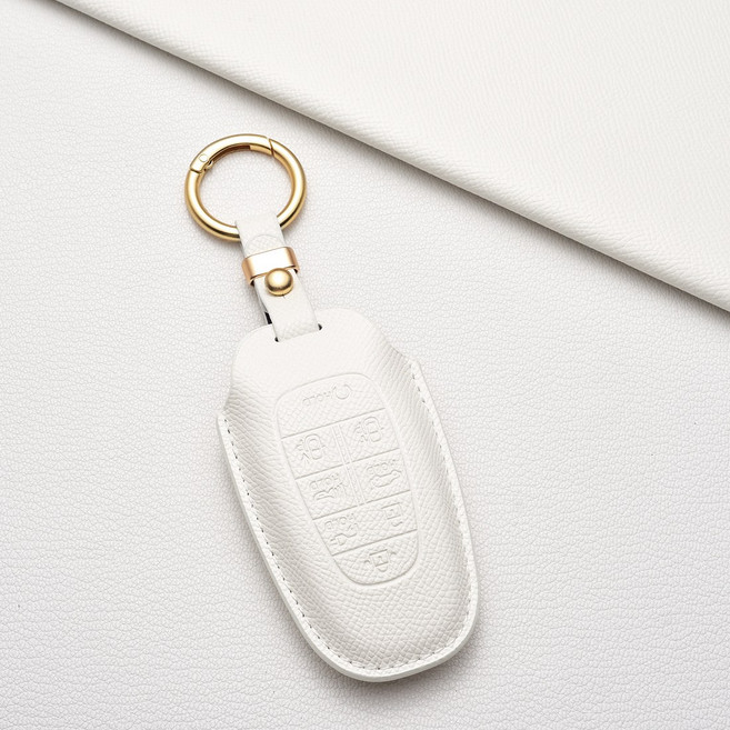 현대차 4/6/8버튼 핑거프린트 키케이스 (스타리아/팰리세이드/투싼/소나타DN8/그랜저/아이오닉/넥소), 현대 J8타입(8버튼), 아이보리