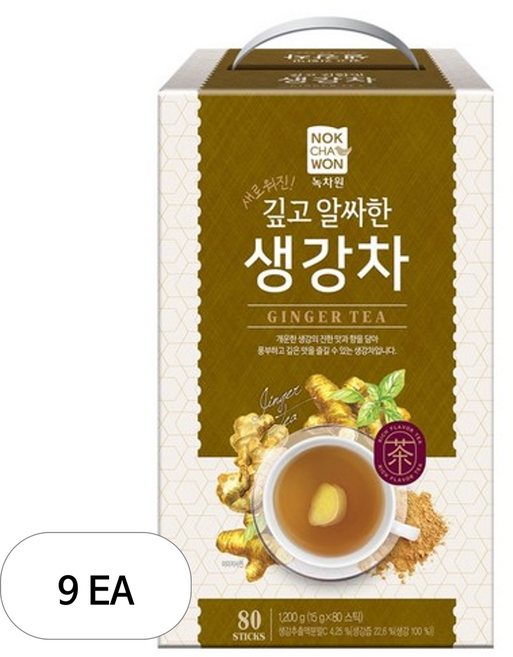 녹차원 생강차, 80개입, 9개, 15g