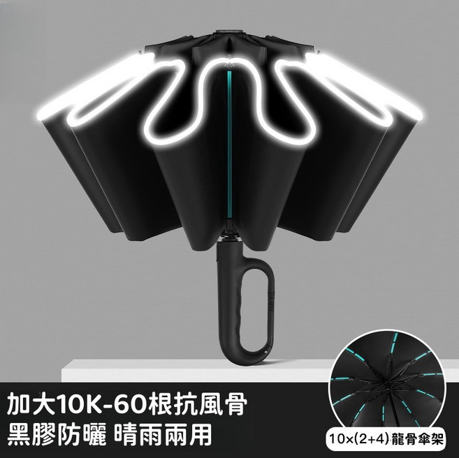 環扣全自動雨傘 晴雨兩用 反向自動折疊傘 黑膠全遮光 加大號自動傘