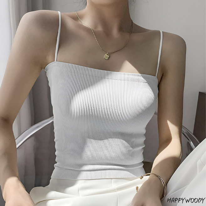 해피우디 여성 골지 브라탑 끈나시 봄 여름 인기색상