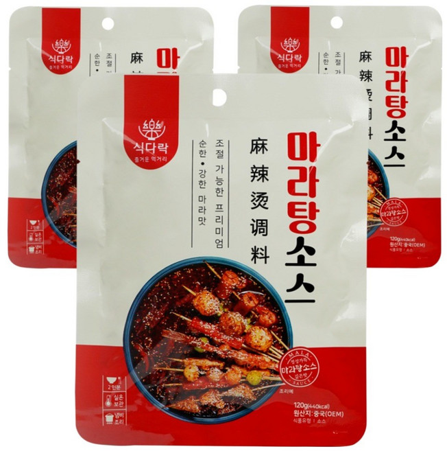 식다락 마라탕소스, 120g, 3개