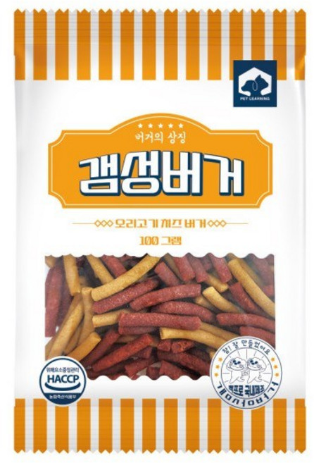 애견 간식 갬성버거 소고기 오리고기 치즈버거 100g 5개