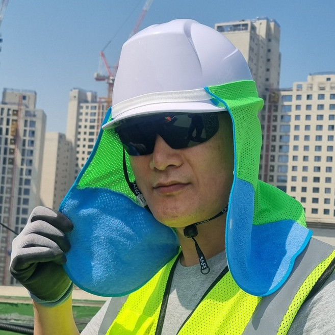메디플러스 국산 안전모 목그늘 타올 안전모용 햇빛가리개 그늘모자 ST-701
