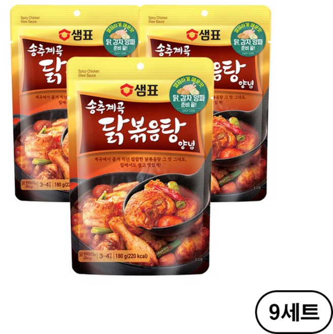 샘표 송추계곡 닭볶음탕 양념 180g, 27개