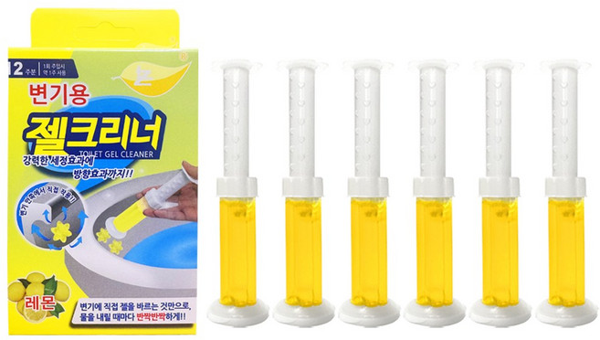 다나몰 플라워젤 변기세정제 욕실 방향제 탈취 레몬향, 6개, 50g