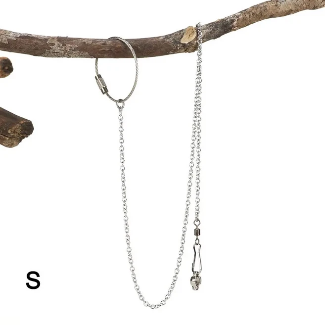 Bird Accessories Stainless Steel Flying Training Foot Ring Anklet Stand Chain Parrot, 02 S