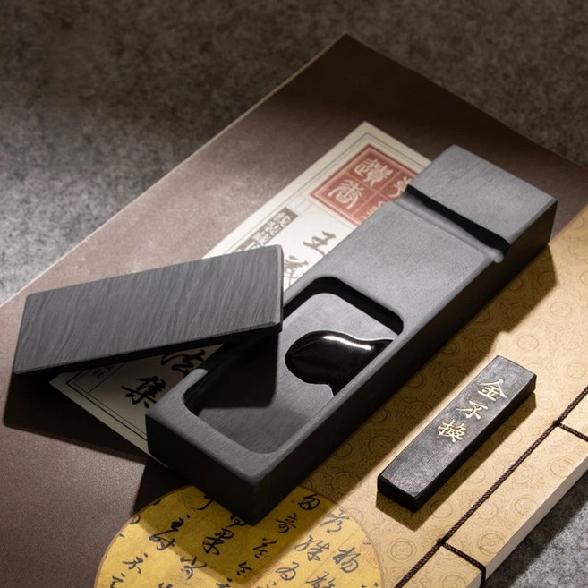 덮개포함 서예 돌 벼루, 1개