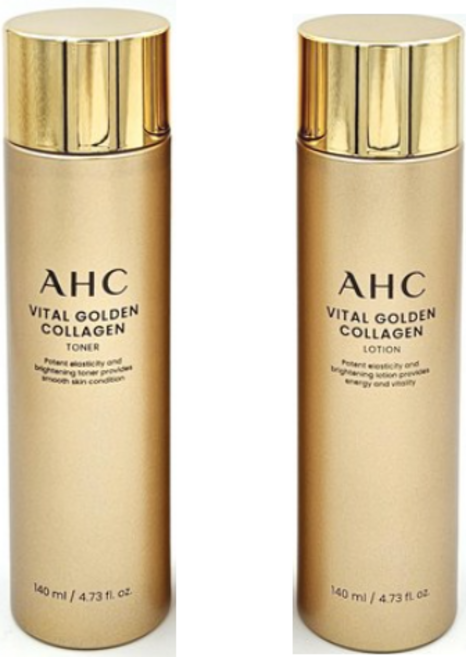 AHC 바이탈 골든 콜라겐 토너 140mL + 로션 140mL, 1세트