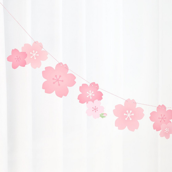 파티짱 벚꽃 가랜드 생일 파티 소품 홈파티 피크닉 꾸미기 봄 꽃, 핑크