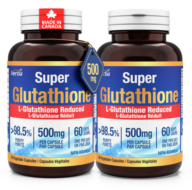 글루타치온 500mg 60캡슐 고함량 슈퍼 L- Glutathione 환원형 허바 캐나다, 2병