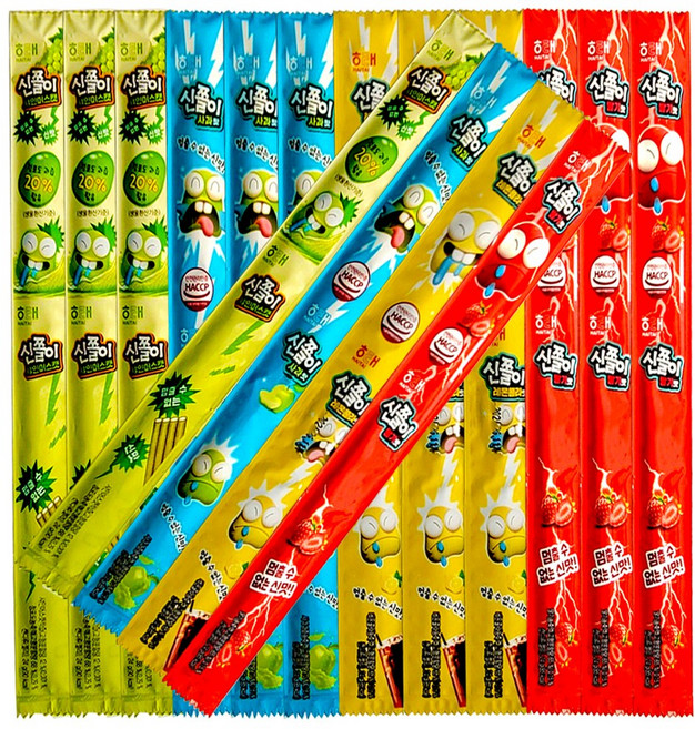 해태 신쫄이 4종 24g (각4개씩) 사과 샤인 레몬콜라 딸기맛