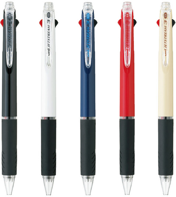 유니 제트스트림 3색 볼펜 0.5mm SXE3-400-05, 화이트, 1개