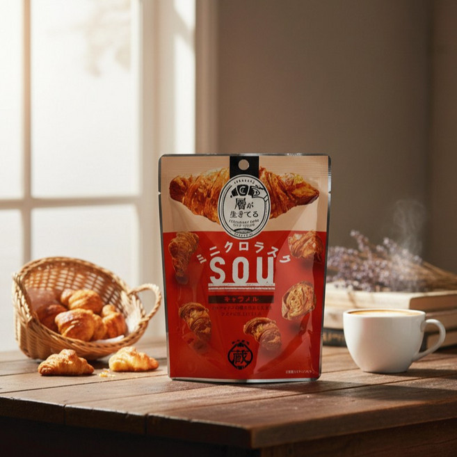 베이커리 크로와상 과자 미니크로러스크 SOU 캐러멜 간식 프리미엄 디저트, 1개, 30g