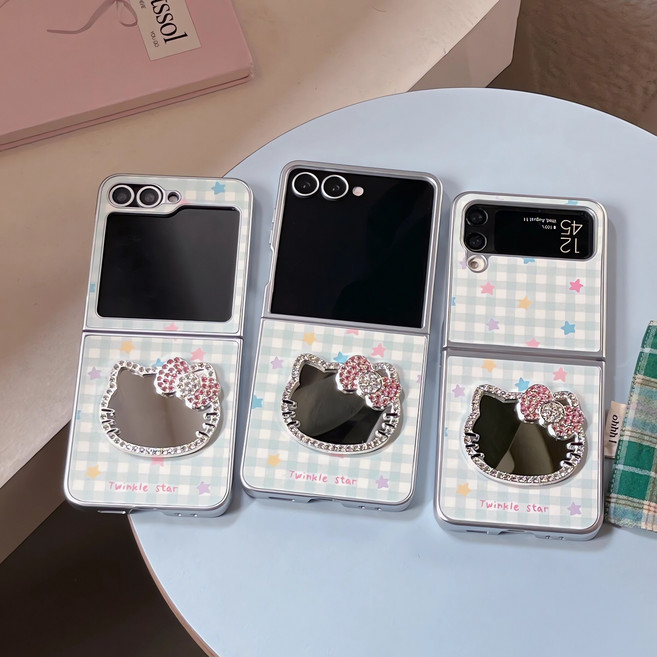 아펙시움 핸드폰케이스 갤럭시 z플립4 z플립5 z플립6 z플립7 낙상 방지 휴대폰케이스 거울 별