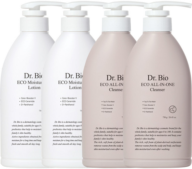 닥터바이오 에코 페이스 앤 바디로션 750g+올인원클렌저 750g 2세트