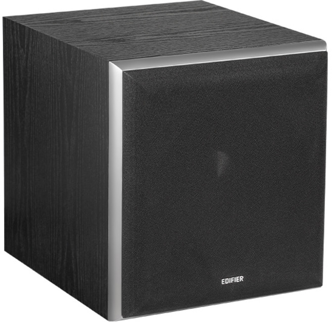 에디파이어 전원 서브우퍼 액티브 우퍼 DSP 로우 패스 필터가 포함된 8인치 드라이버 프리 베이스 RCA 입력 70W RMS T5, 블랙 EU-Plug