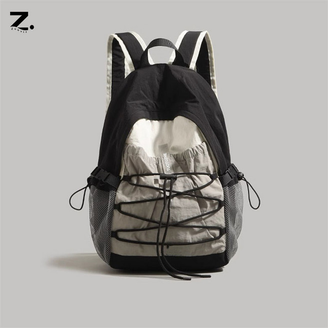 Zoovit 남녀공용 초경량 등산 아웃도어 백팩 편한 여행용 대용량 가방, 블랙