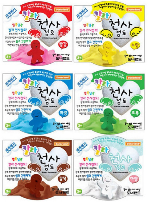 천사점토 컬러 6색 아동용 클레이 점토 세트, 180g, 1개