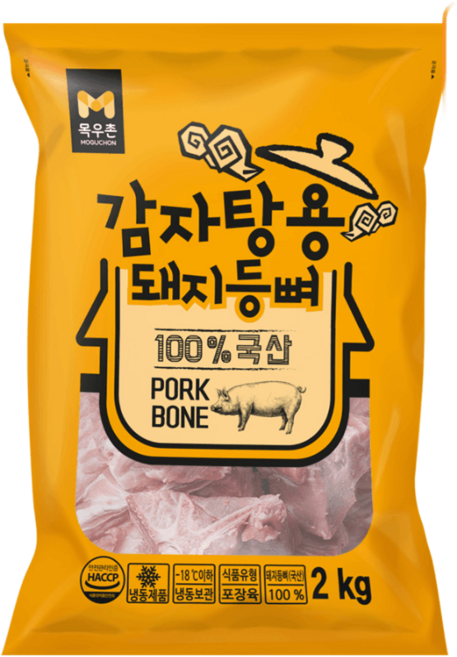 목우촌 냉동 감자탕용 돼지등뼈 2kg 공룡등뼈 목뼈 뼈짬, 1개