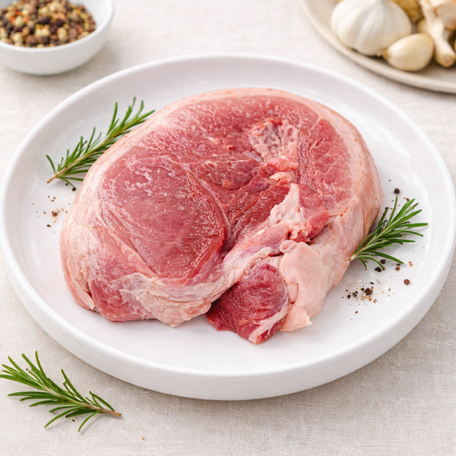 국내산 한돈 돼지고기 냉장 생 뒷다리살 500g 구이용 제육 불고기 후지살 김치찌개용, 한돈뒷다리살 500g, 1