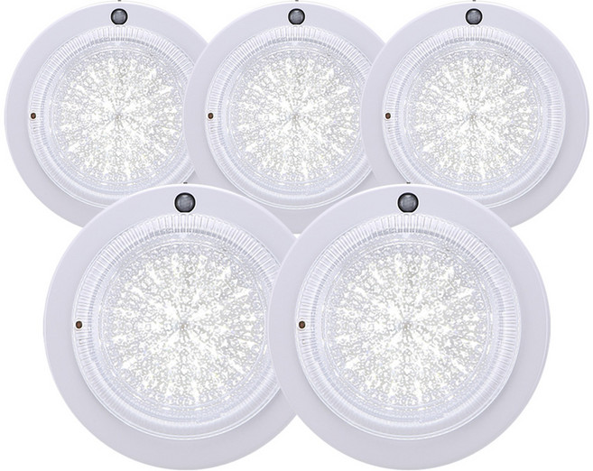킴스LED 원형 센서등 15W 240mm, 5개, 주광색