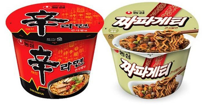 [반반상품] 농심 신라면8개 + 짜파게티8개 큰사발 123g, 16개