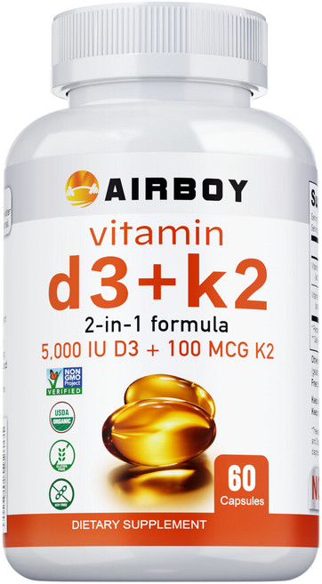 AIRBOY 維生素 D3+K2 2合1配方 120粒, 60組