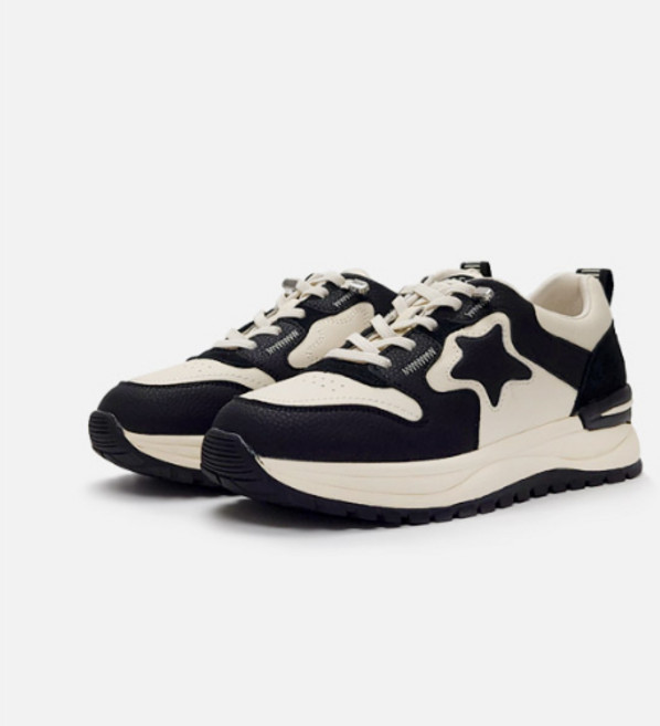 소가죽 캐주얼 통굽 밴딩끈 쿠셔닝 여성키높이 운동화 스니커즈 4.5cm