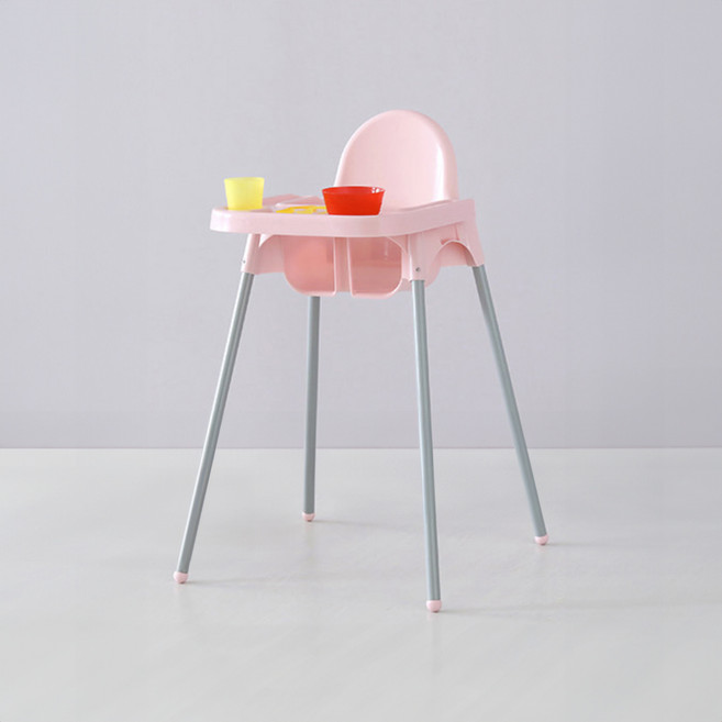 마켓비 SIGTAG 유아 식탁의자 + 트레이, 핑크