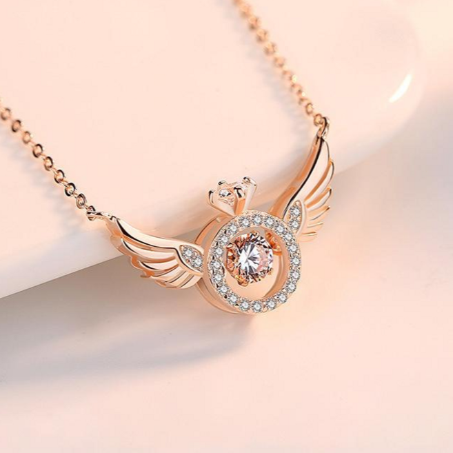 Ramlove 18K 천사의 행운 날개 5A 큐빅 펜던트 도금 목걸이 KJT-SS142 발암물질 미포함