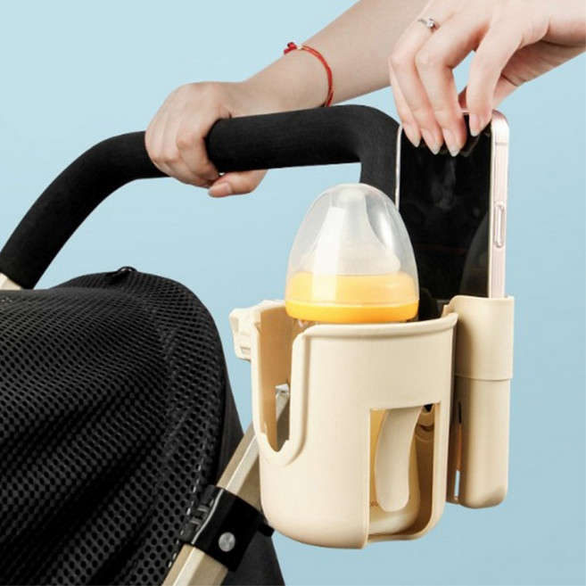 어스인어스 2in1 유모차컵홀더 스마트폰거치대 유모차걸이 증정, 1개, 블랙